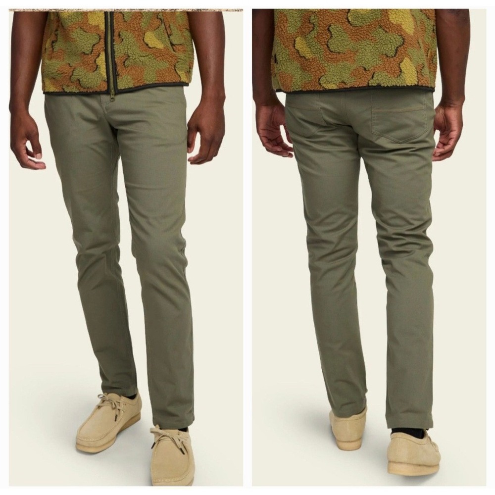 Howler Brothers Mens Sage Green Frontside 5-Pocket Canvas Pants Size 31/32 NWOT